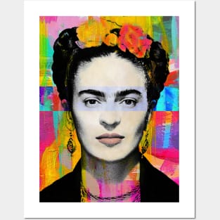 Frida Kahlo Colorful Pop Art Portrait Posters and Art